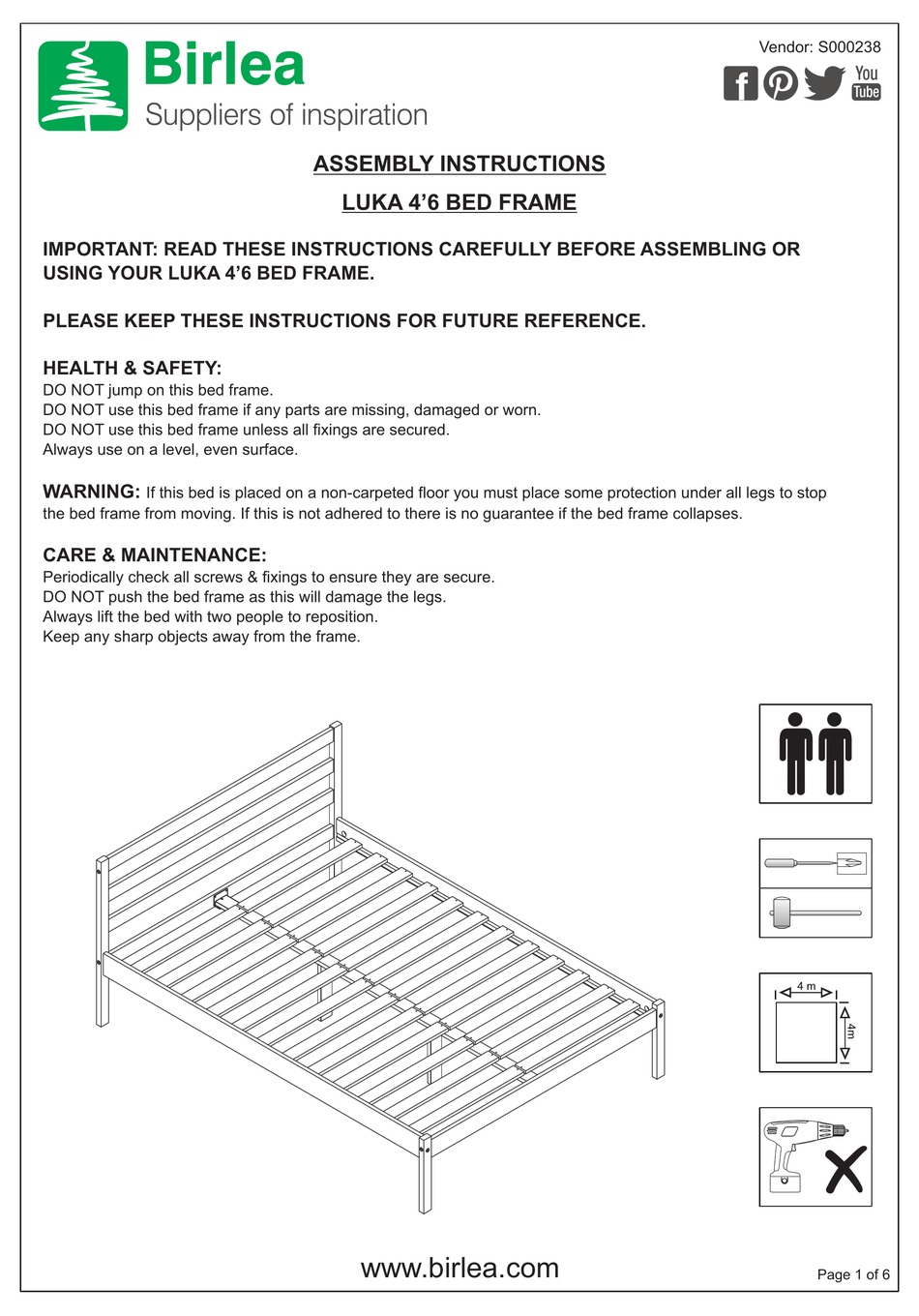 birlea-luka-4-6-bed-frame-assembly-instructions-manual-pdf-download