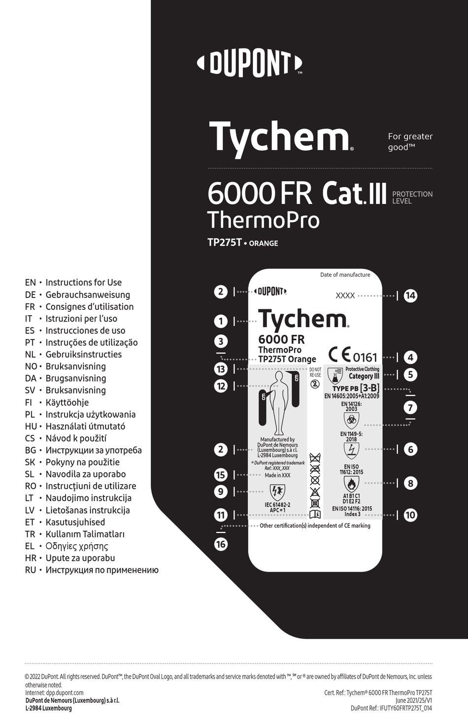 DUPONT TYCHEM THERMOPRO 6000FR INSTRUCTIONS FOR USE MANUAL Pdf Download