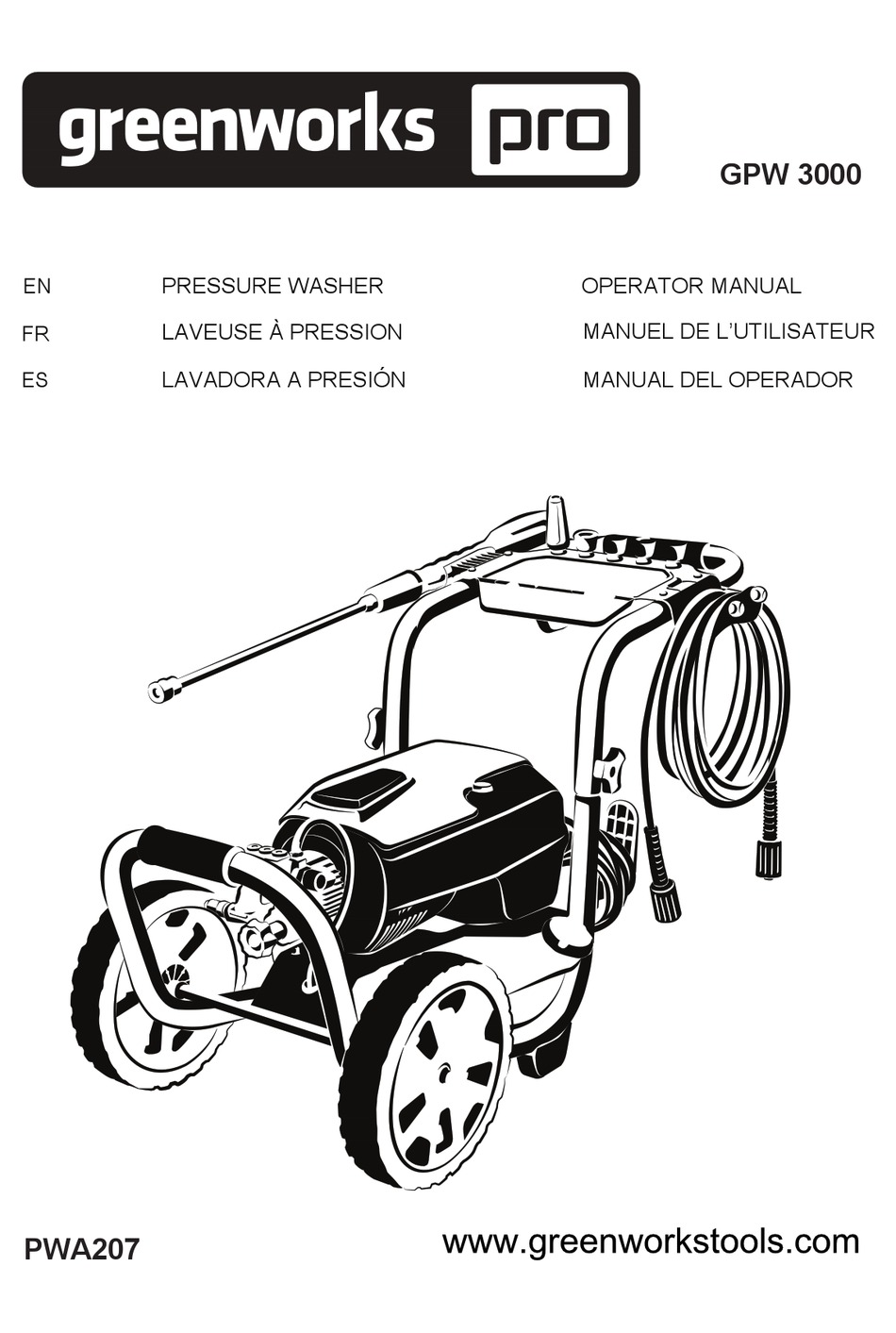 GREENWORKS PRO GPW 3000 OPERATOR'S MANUAL Pdf Download | ManualsLib