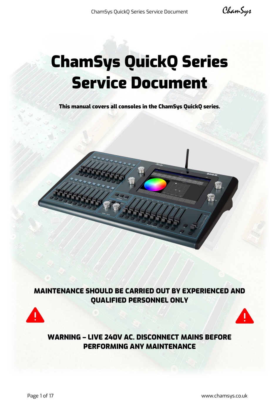 CHAMSYS QUICKQ SERIES SERVICE DOCUMENT Pdf Download ManualsLib