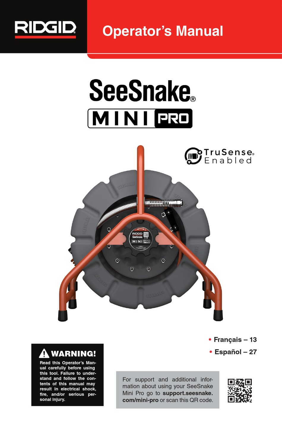 RIDGID SEESNAKE MINI PRO OPERATOR'S MANUAL Pdf Download ManualsLib