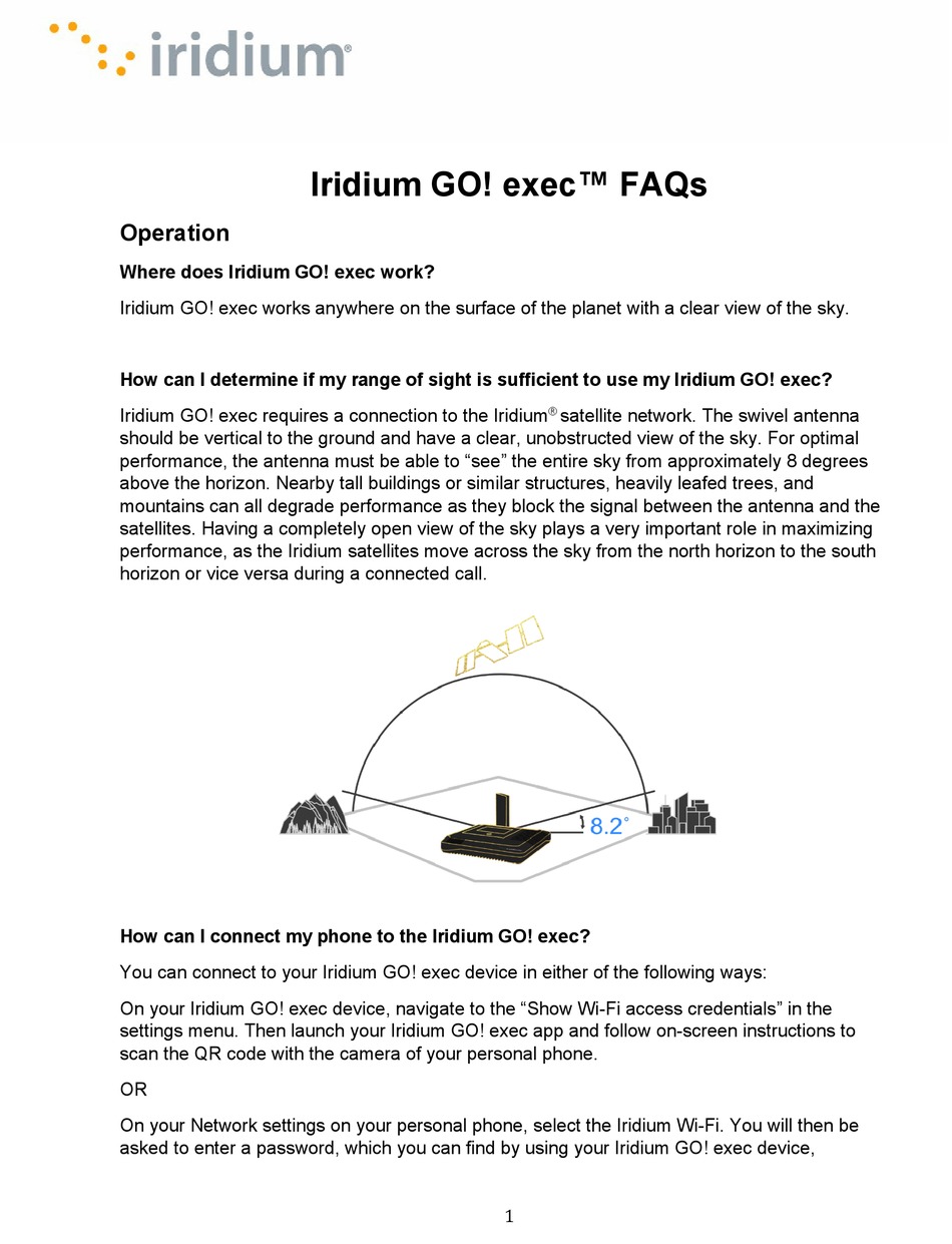 IRIDIUM GO! EXEC FAQS Pdf Download ManualsLib