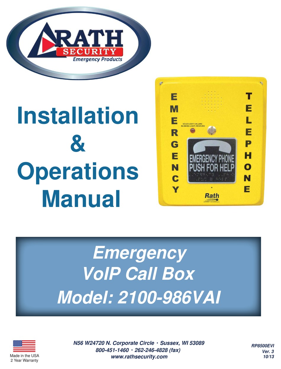 RATH 2100986VAI INSTALLATION & OPERATION MANUAL Pdf Download ManualsLib