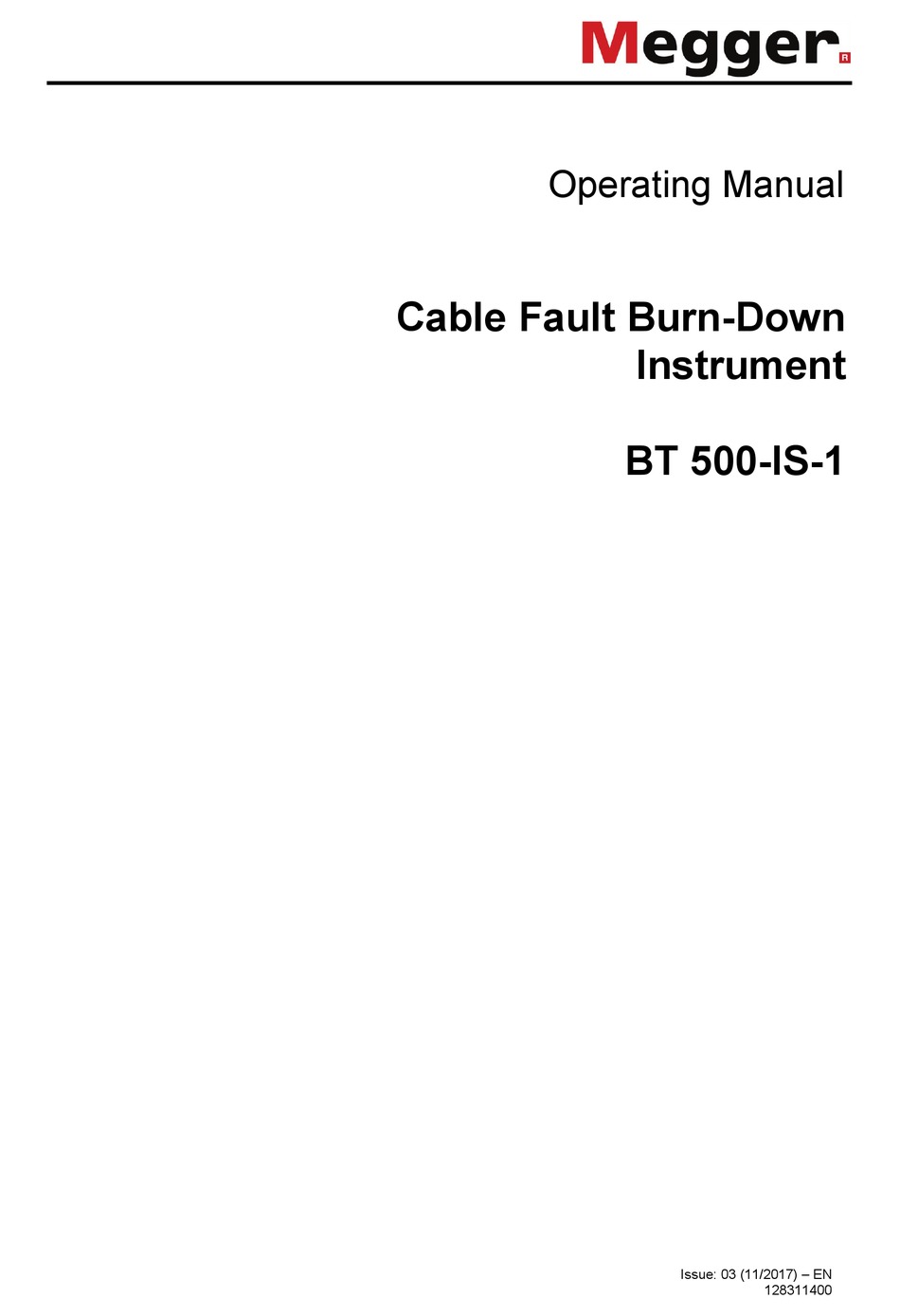 MEGGER BT 500IS1 OPERATING MANUAL Pdf Download ManualsLib