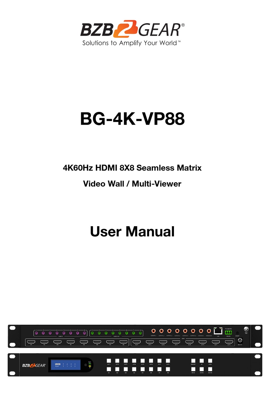 BZB GEAR BG-4K-VP88 USER MANUAL Pdf Download | ManualsLib