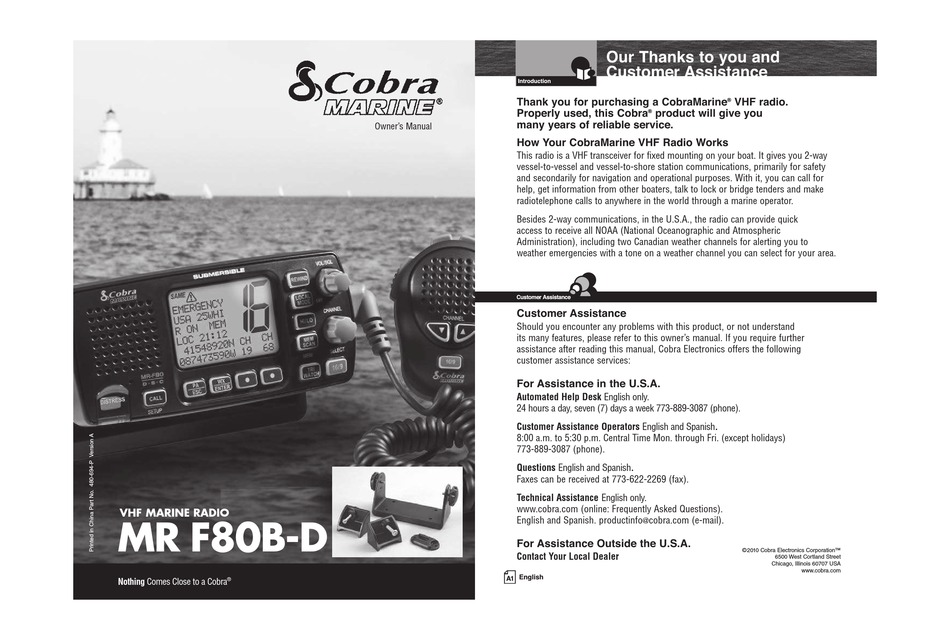 COBRA MARINE MR F80BD OWNER'S MANUAL Pdf Download ManualsLib