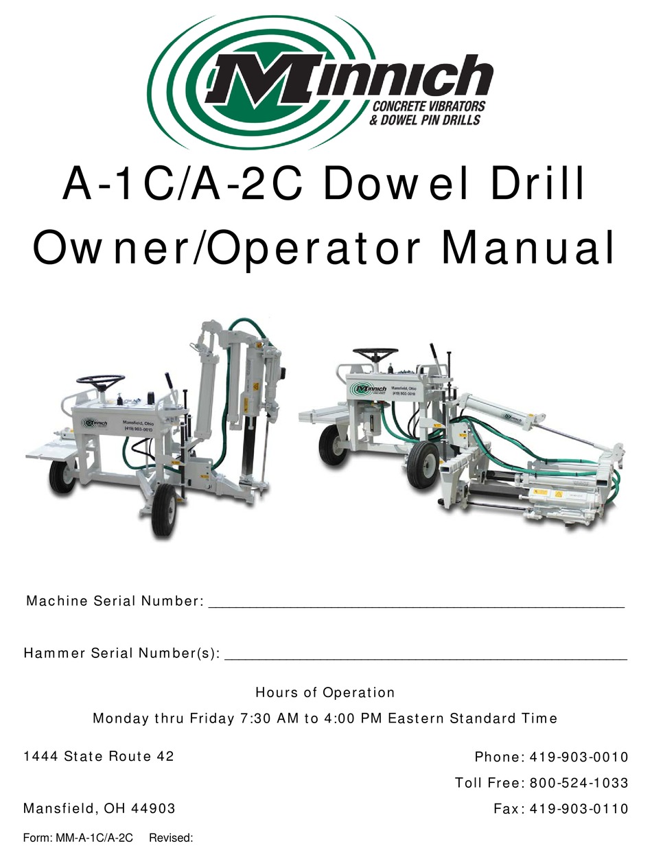 MINNICH A1C48 OWNER'S/OPERATOR'S MANUAL Pdf Download ManualsLib
