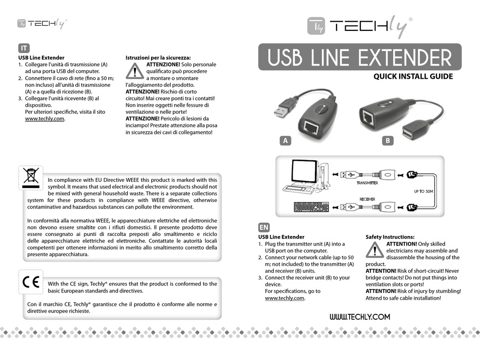 TECHLY USB LINE EXTENDER QUICK INSTALL MANUAL Pdf Download ManualsLib