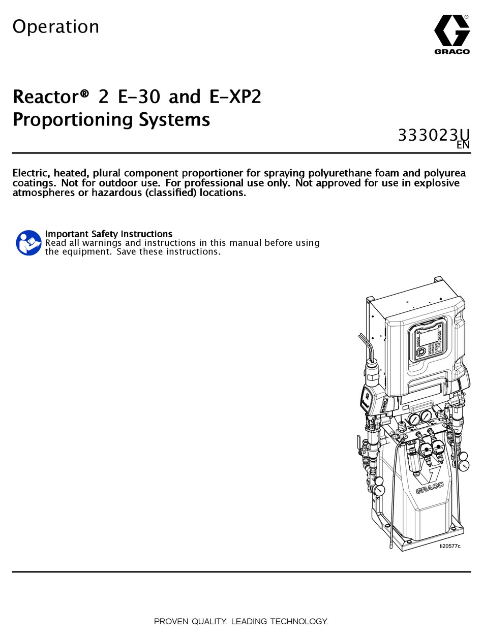 GRACO REACTOR 2 E30 OPERATION Pdf Download ManualsLib
