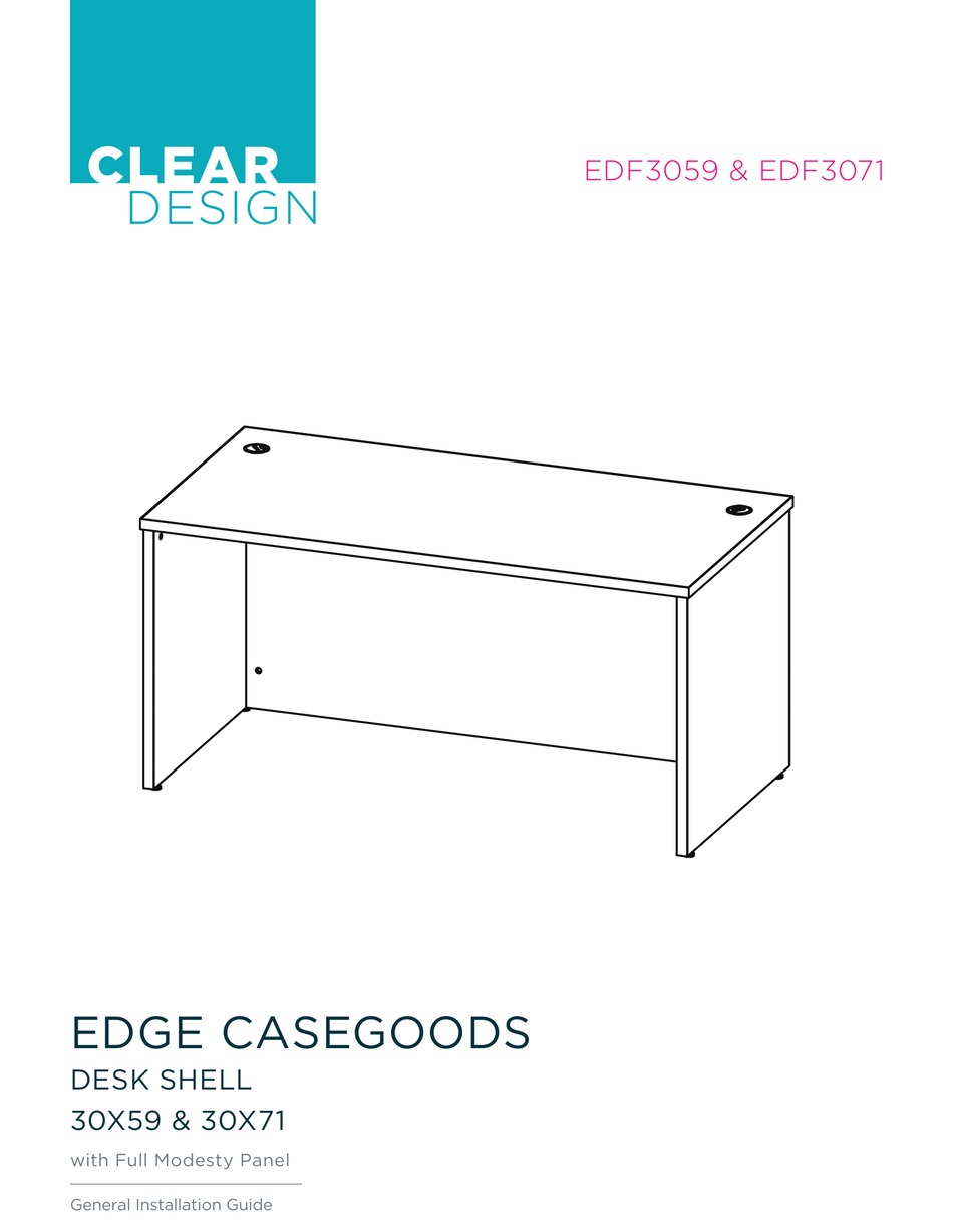 CLEAR DESIGN EDGE CASEGOODS EDF3059 INSTALLATION MANUAL Pdf Download