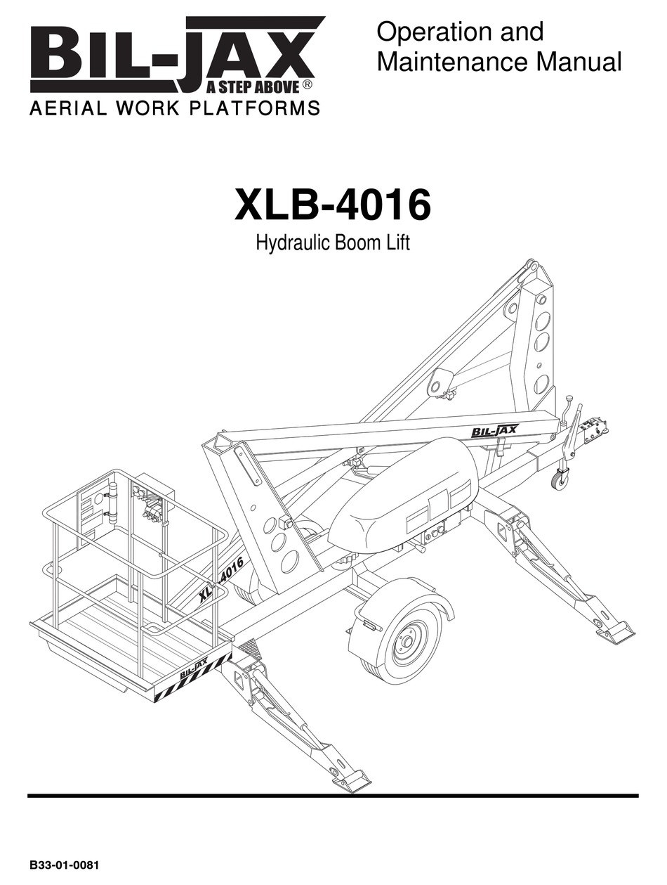 BILJAX XLB4016 OPERATION AND MAINTENANCE MANUAL Pdf Download ManualsLib
