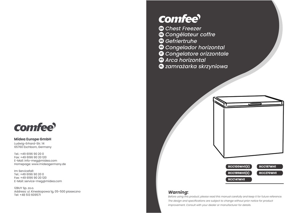 COMFEE RCC100WH1 MANUAL Pdf Download ManualsLib