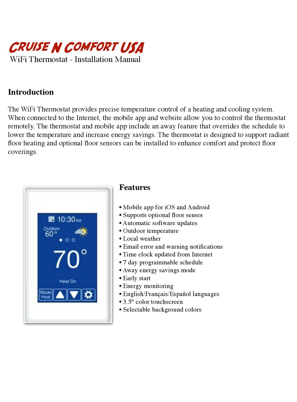 CRUISE N COMFORT 562 INSTALLATION MANUAL Pdf Download ManualsLib