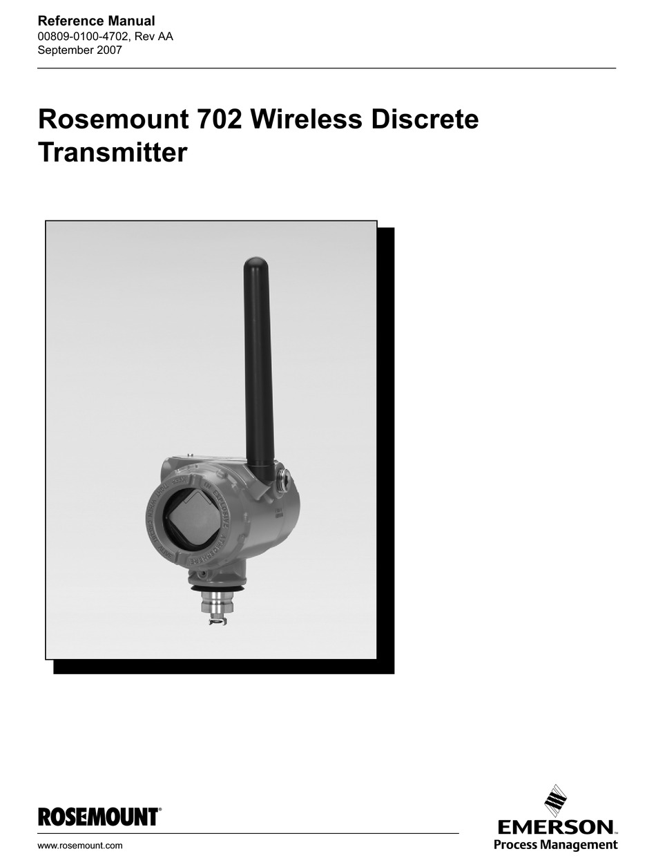 EMERSON ROSEMOUNT 702 REFERENCE MANUAL Pdf Download | ManualsLib