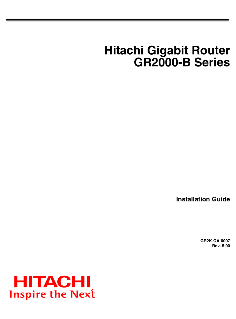 HITACHI GR2000-B SERIES INSTALLATION MANUAL Pdf Download | ManualsLib