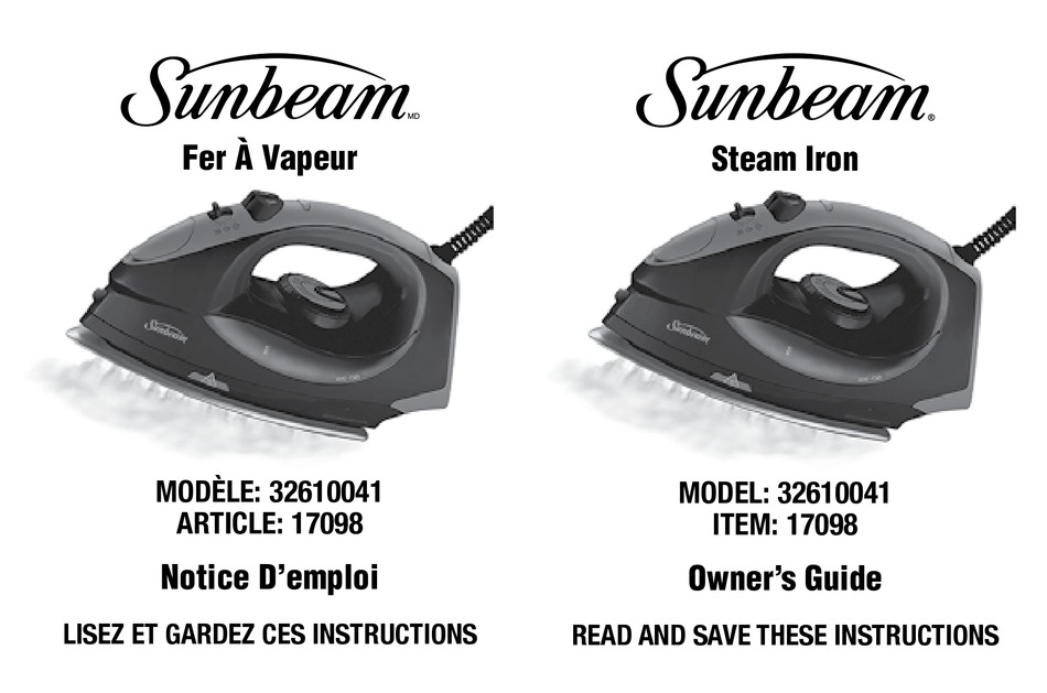 SUNBEAM 32610041 OWNER'S MANUAL Pdf Download | ManualsLib