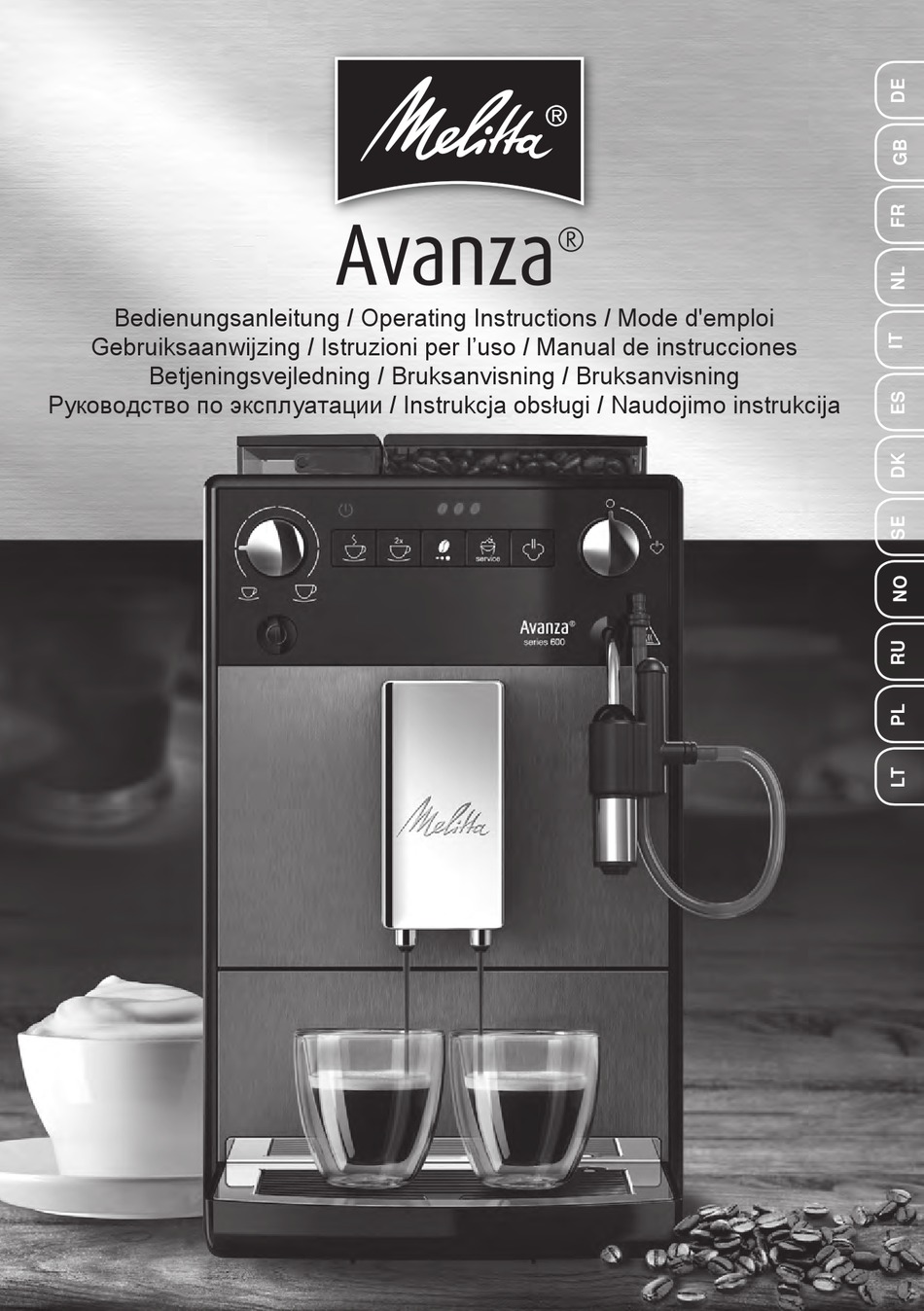 MELITTA AVANZA 600 SERIES OPERATING INSTRUCTIONS MANUAL Pdf Download