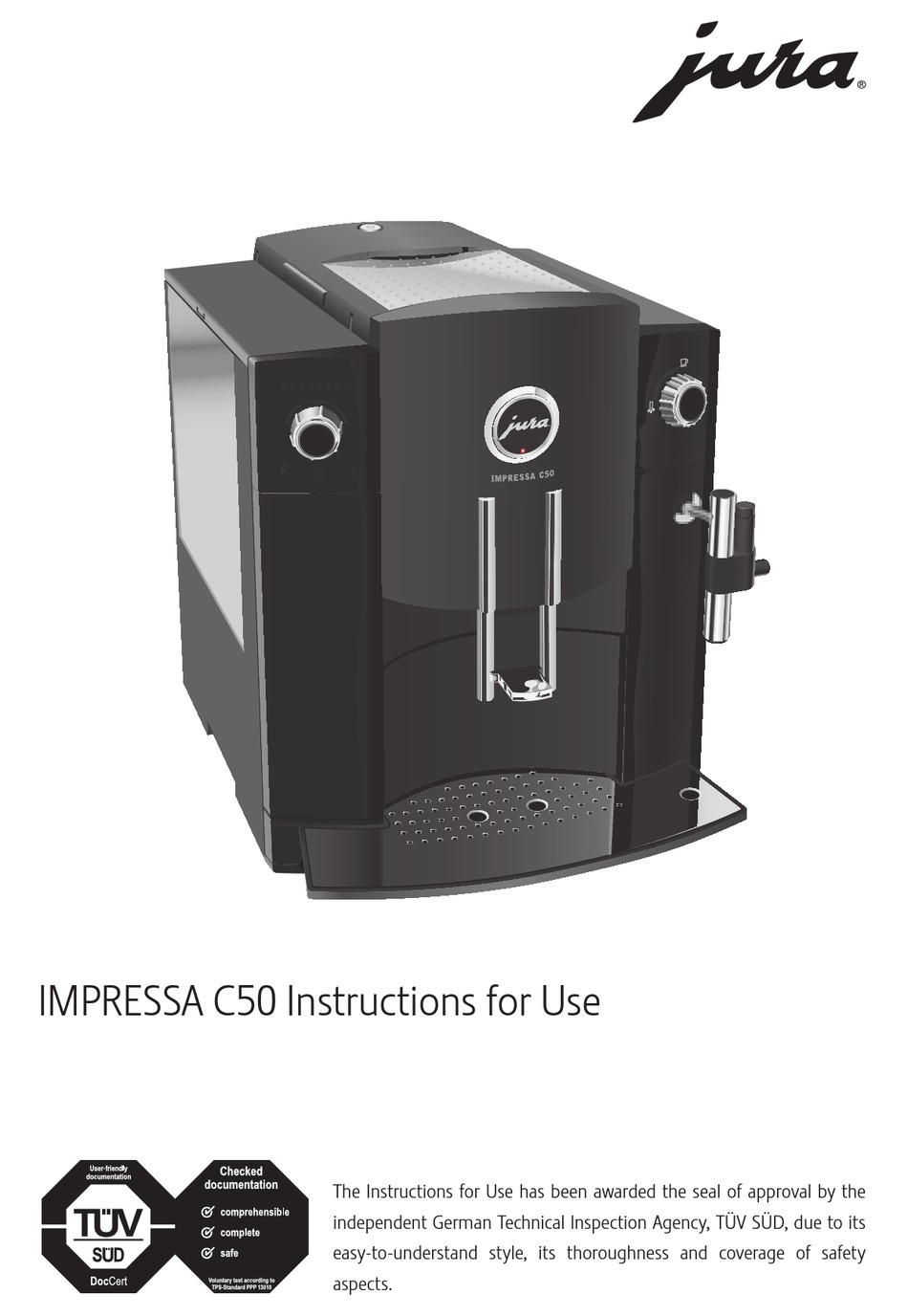 JURA IMPRESSA C50 INSTRUCTIONS FOR USE MANUAL Pdf Download ManualsLib
