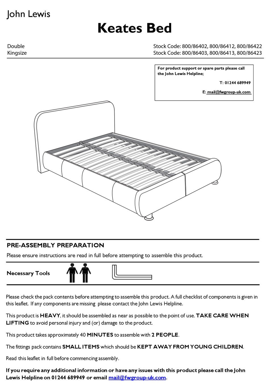 JOHN LEWIS 800/86402 QUICK START MANUAL Pdf Download ManualsLib