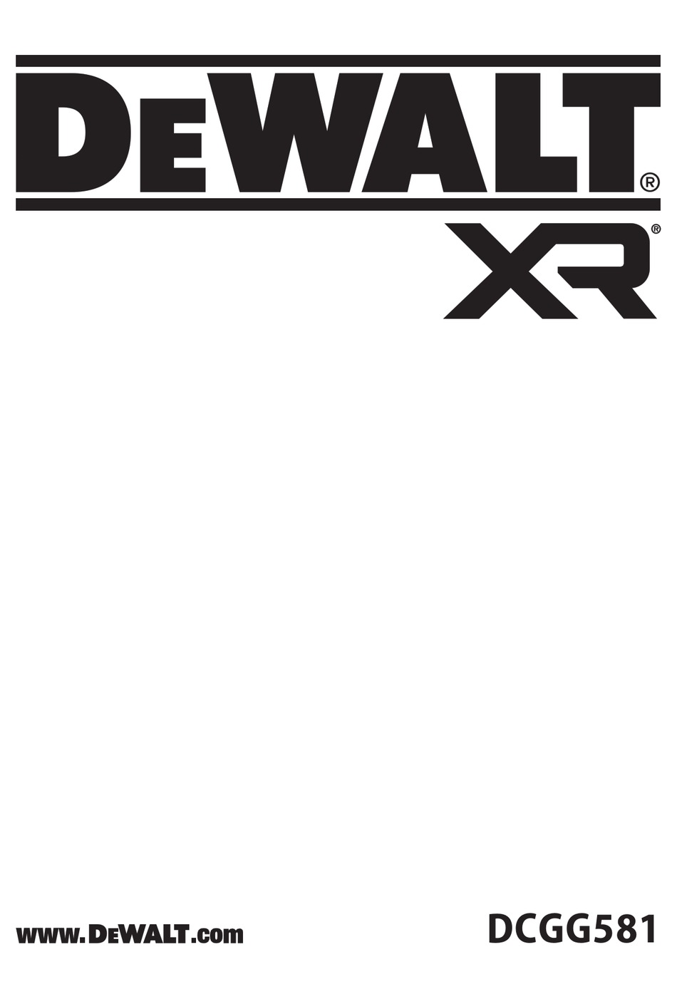 DEWALT XR DCGG581 ORIGINAL INSTRUCTIONS MANUAL Pdf Download ManualsLib