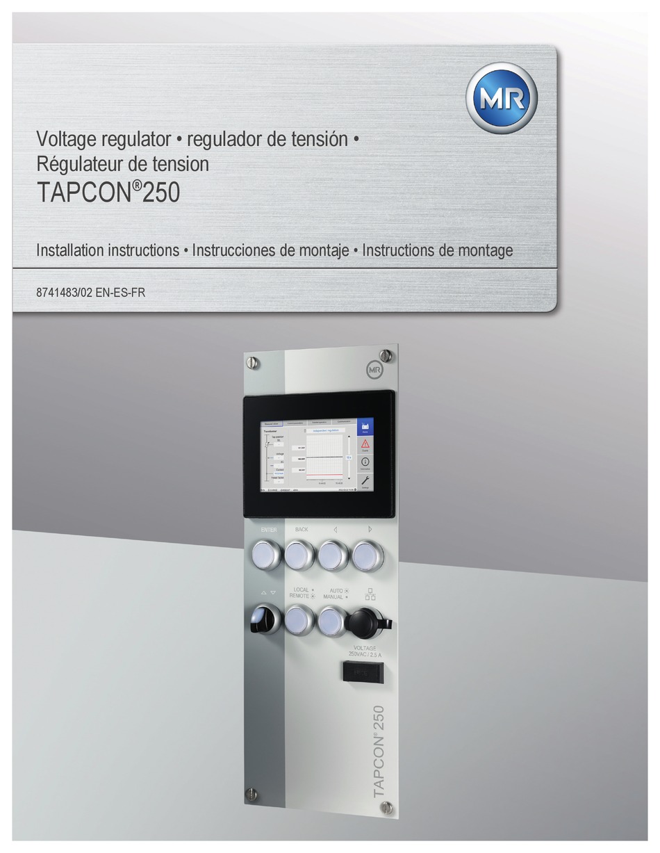 MASCHINENFABRIK REINHAUSEN TAPCON 250 INSTALLATION INSTRUCTIONS MANUAL