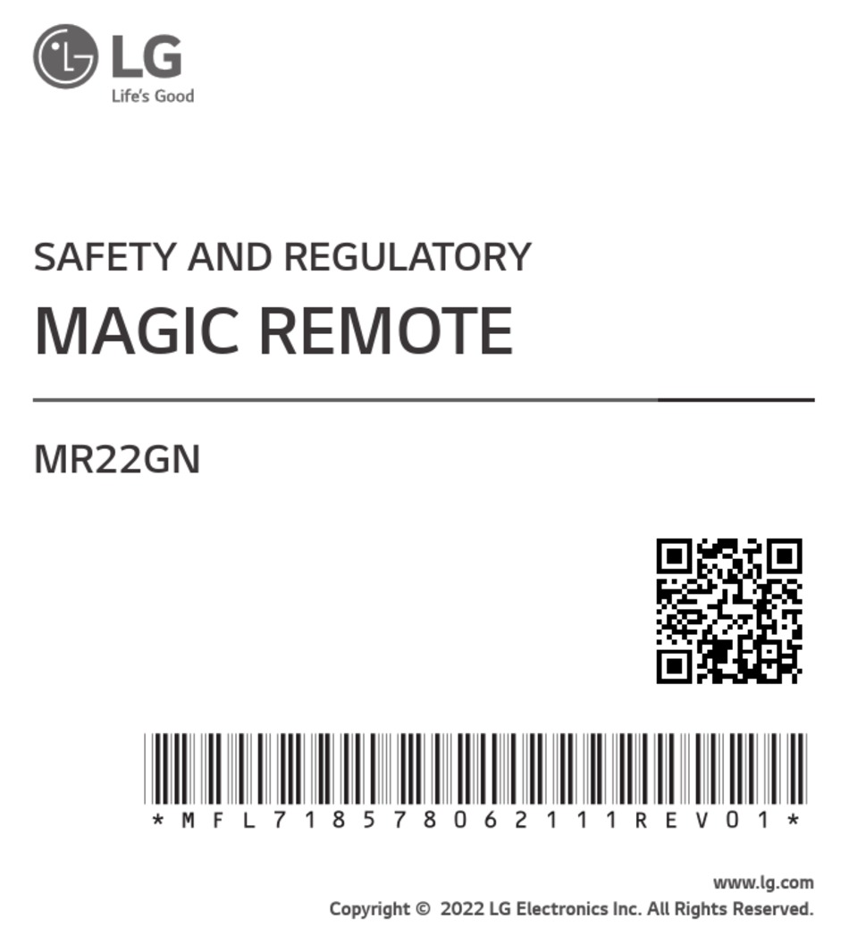 LG MAGIC REMOTE SAFETY AND REGULATORY BOOKLET Pdf Download ManualsLib