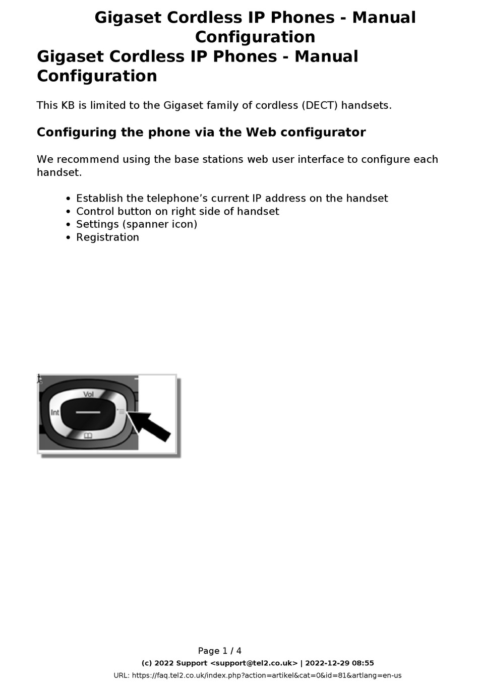 GIGASET A580 IP MANUAL CONFIGURATION INSTRUCTIONS Pdf Download ManualsLib