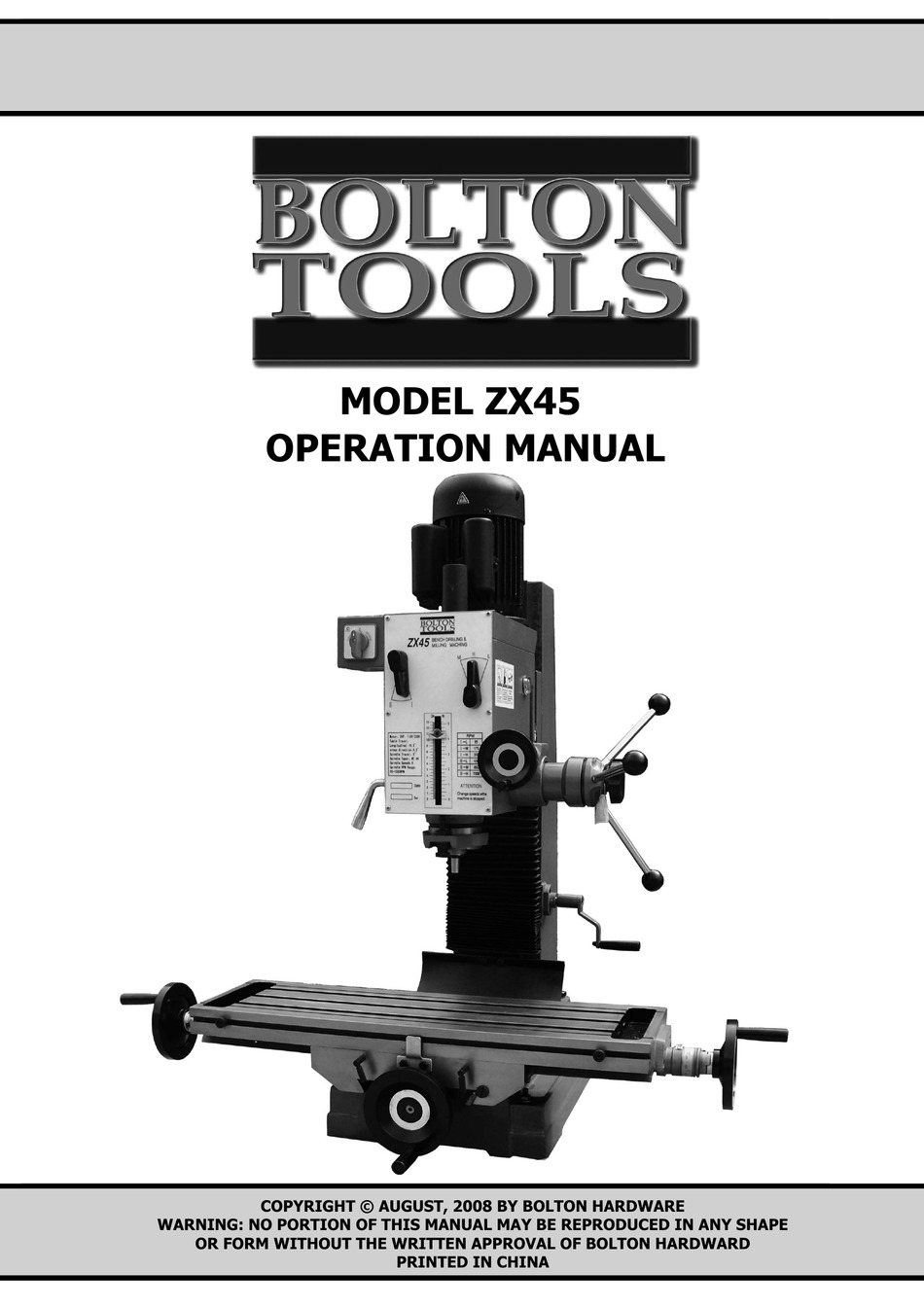 BOLTON TOOLS ZX45 OPERATION MANUAL Pdf Download ManualsLib