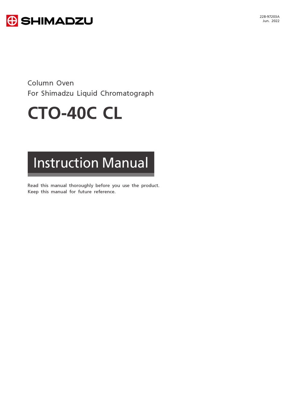 SHIMADZU CTO40C CL INSTRUCTION MANUAL Pdf Download ManualsLib