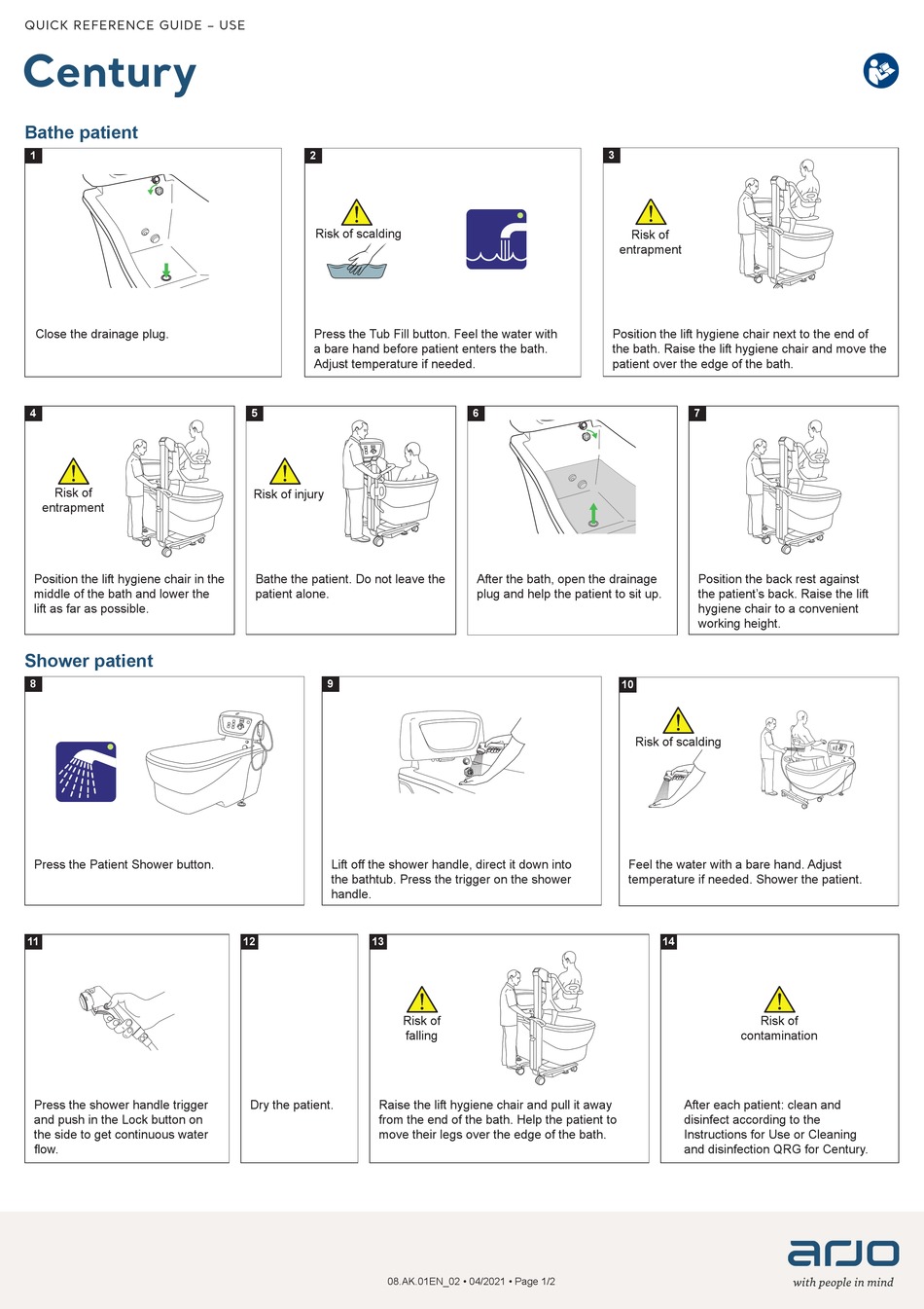 ARJO CENTURY QUICK REFERENCE MANUAL Pdf Download ManualsLib