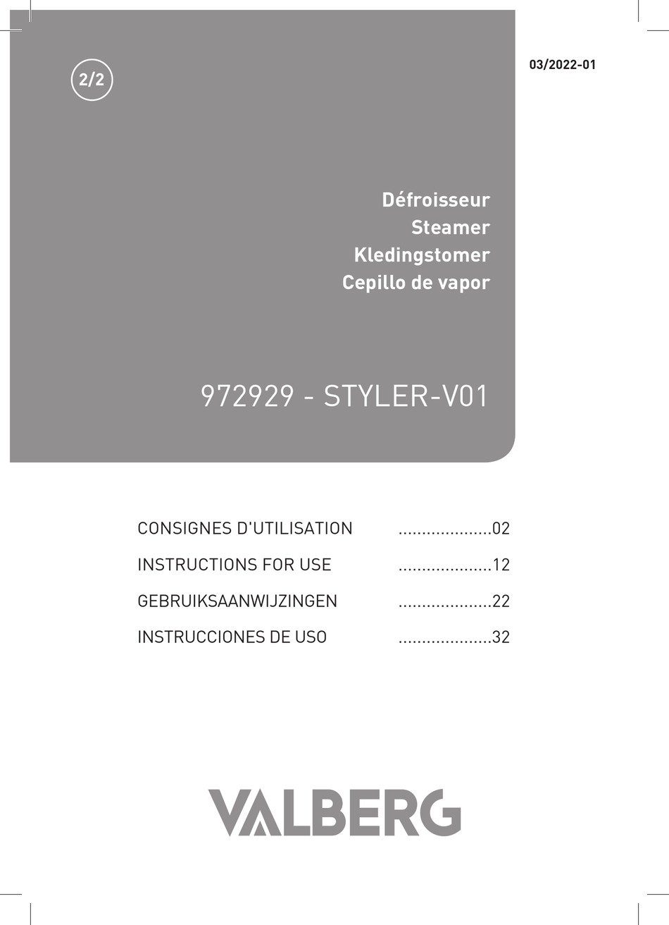 VALBERG 972929 INSTRUCTIONS FOR USE MANUAL Pdf Download | ManualsLib