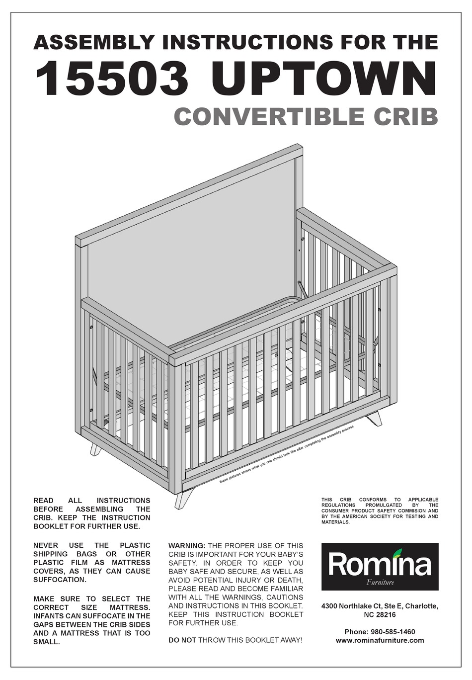 ROMINA 15503 UPTOWN ASSEMBLY INSTRUCTIONS MANUAL Pdf Download ManualsLib