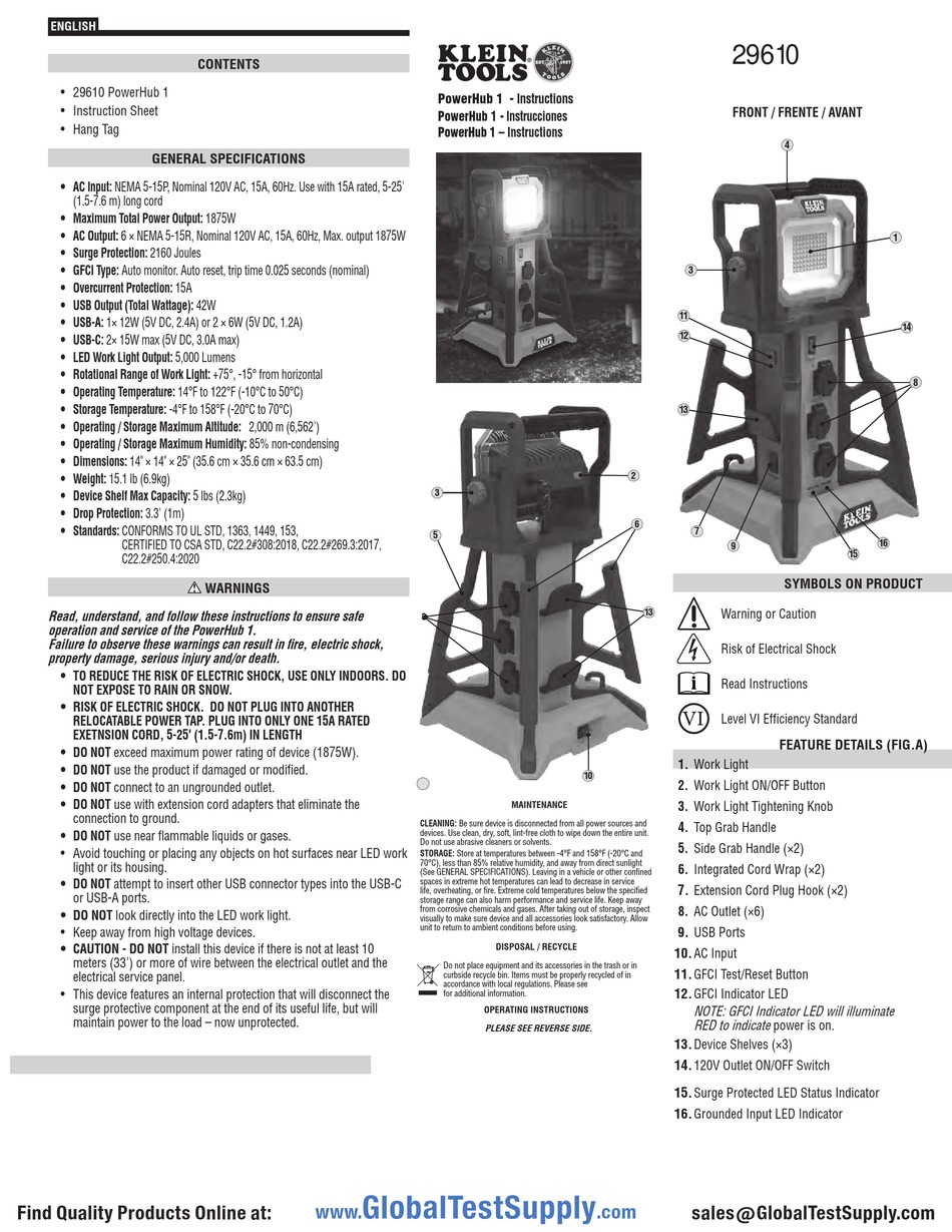 KLEIN TOOLS 29610 INSTRUCTIONS Pdf Download ManualsLib