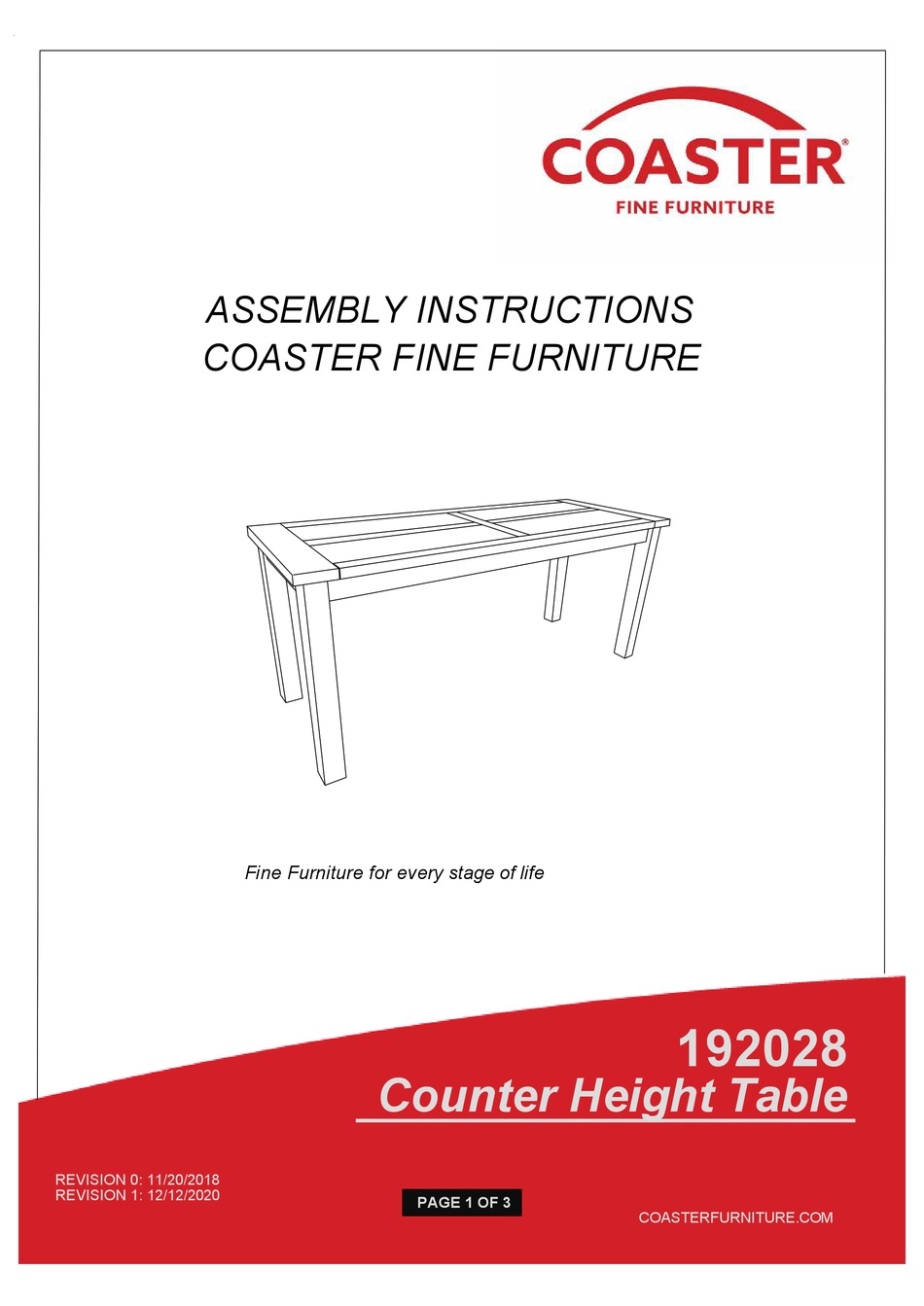 COASTER 192028 ASSEMBLY INSTRUCTIONS Pdf Download ManualsLib