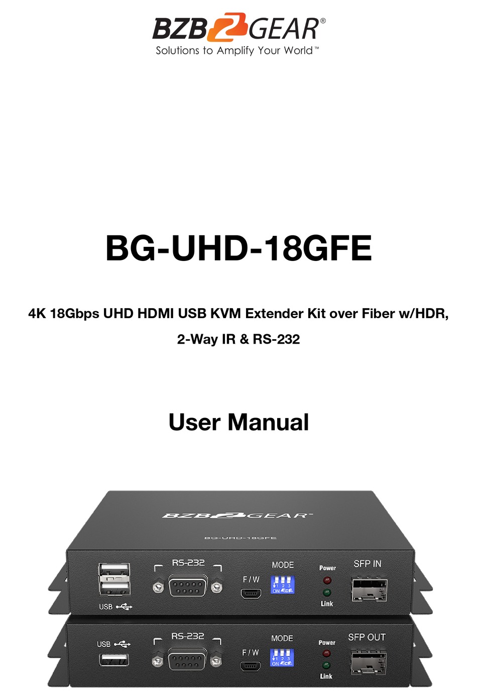 Bzbgear Bg Uhd Gfe User Manual Pdf Download Manualslib