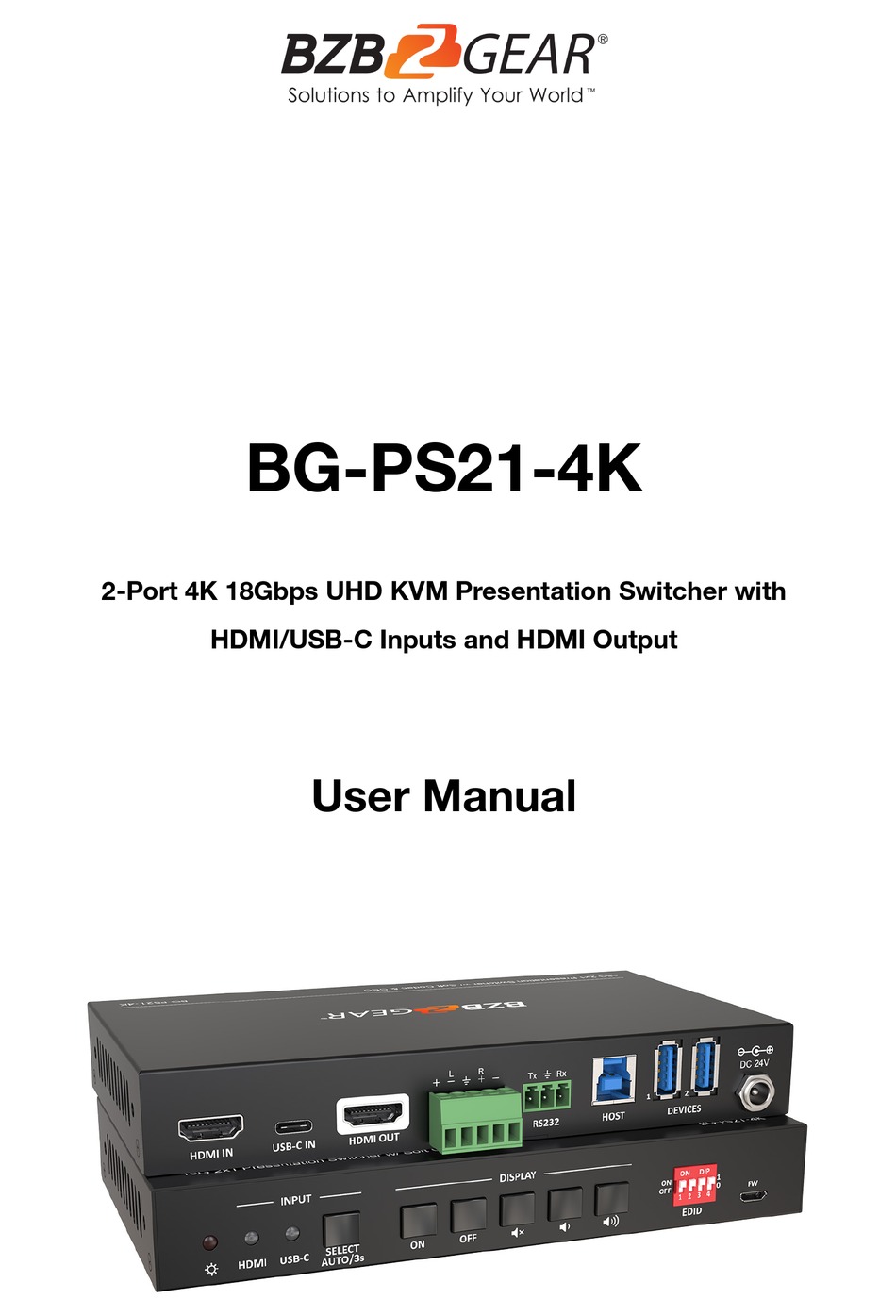 BZBGEAR BG-PS21-4K USER MANUAL Pdf Download | ManualsLib