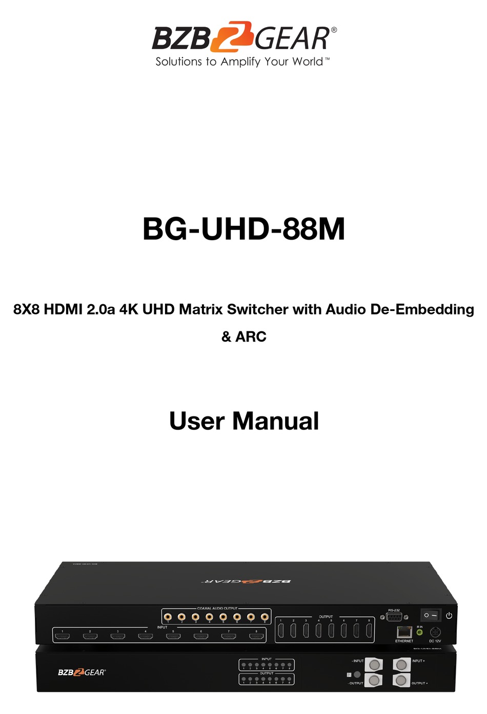 BZBGEAR BG-UHD-88M USER MANUAL Pdf Download | ManualsLib