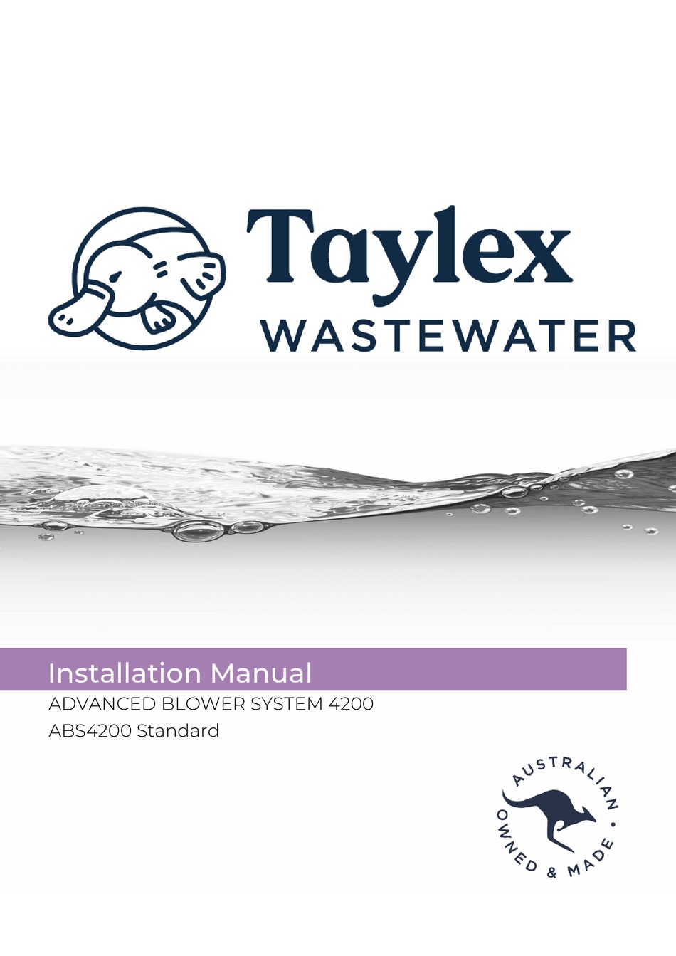 TAYLEX ABS4200 INSTALLATION MANUAL Pdf Download ManualsLib