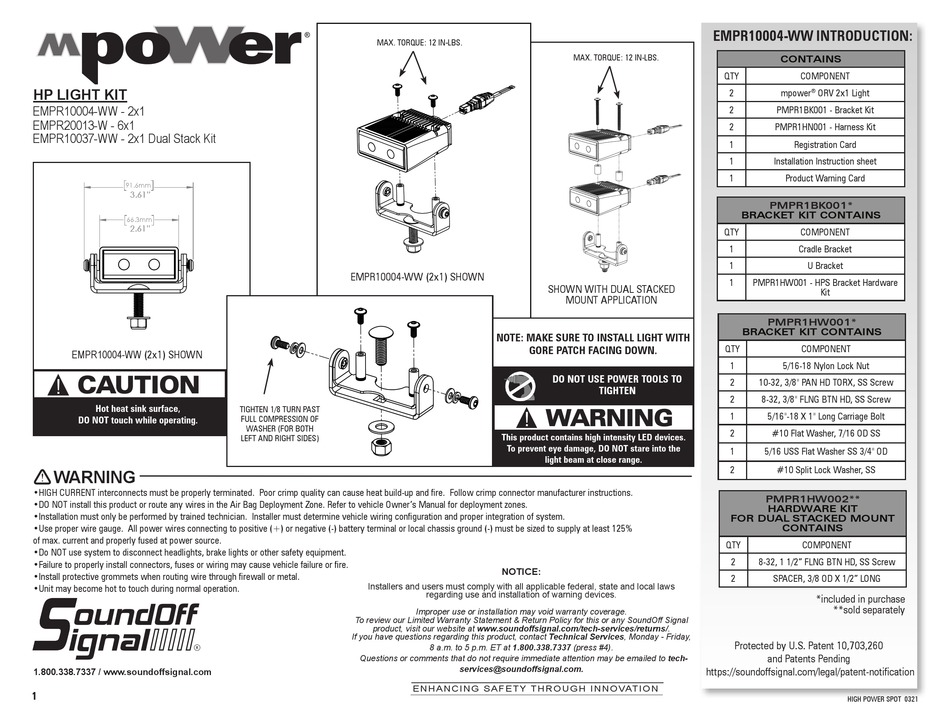 SOUNDOFF SIGNAL MPOWER EMPR10004-WW MANUAL Pdf Download | ManualsLib