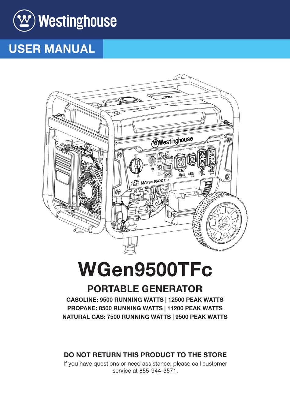 WESTINGHOUSE WGEN9500TFC USER MANUAL Pdf Download ManualsLib