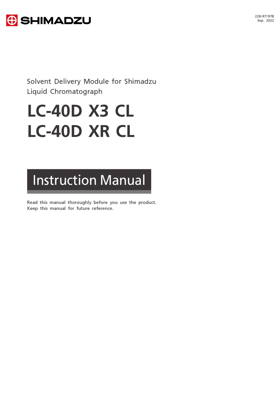 SHIMADZU LC40D X3 CL INSTRUCTION MANUAL Pdf Download ManualsLib