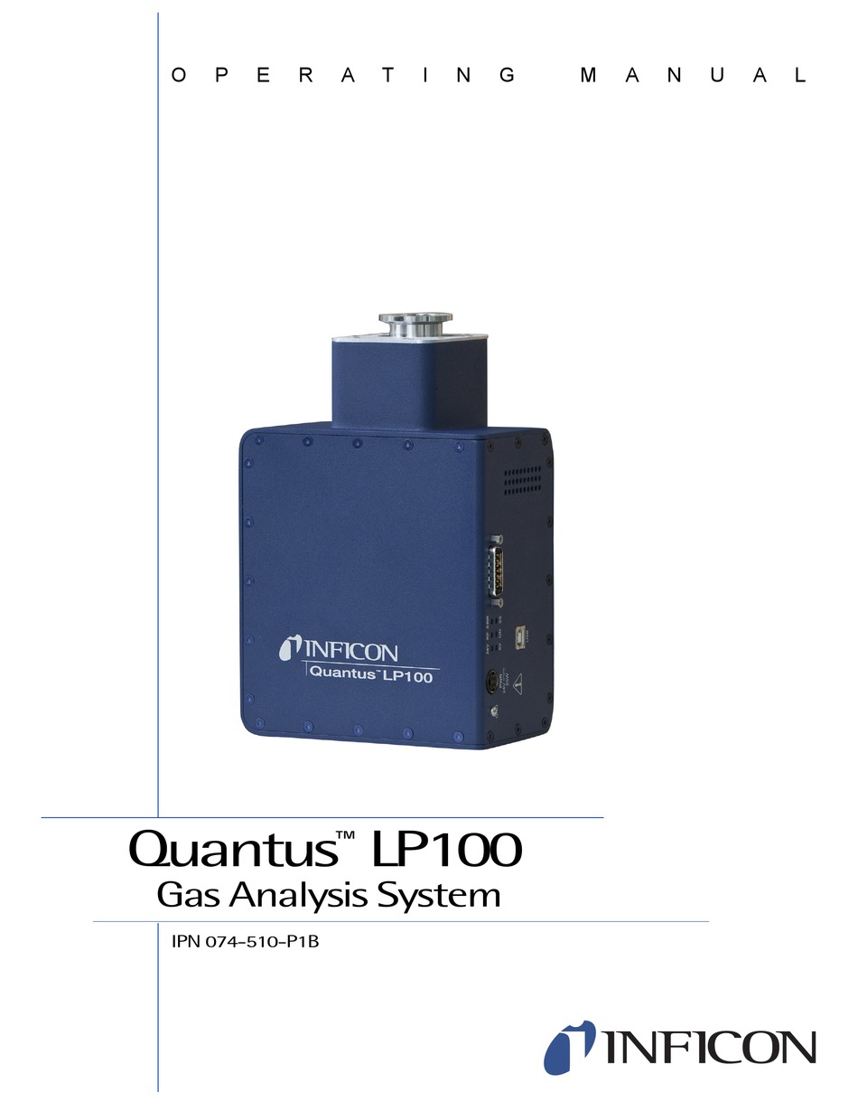 INFICON QUANTUS LP100 OPERATING MANUAL Pdf Download ManualsLib