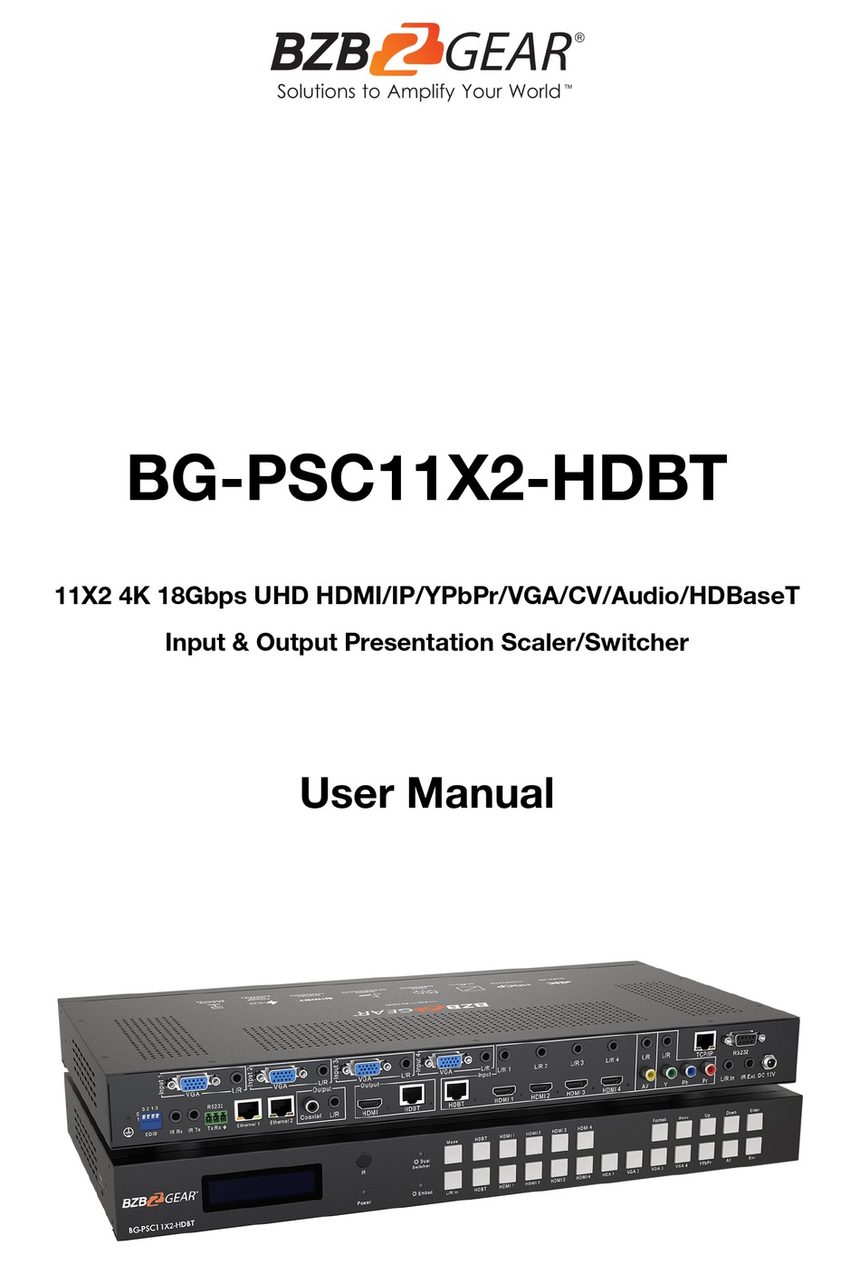 BZB GEAR BG-PSC11X2-HDBT USER MANUAL Pdf Download | ManualsLib