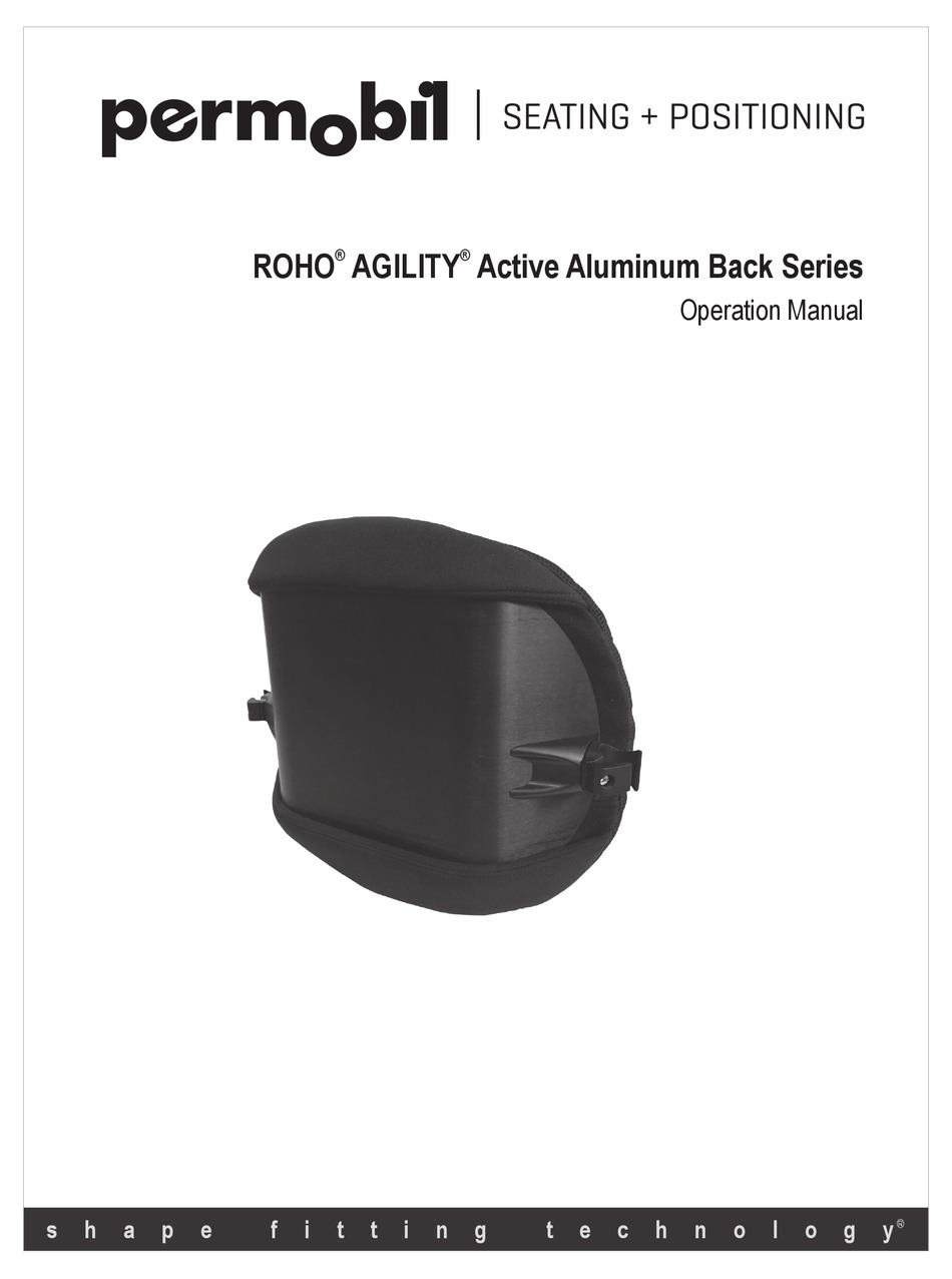 PERMOBIL ROHO AGILITY ACTIVE ALUMINUM BACK SERIES OPERATION MANUAL Pdf