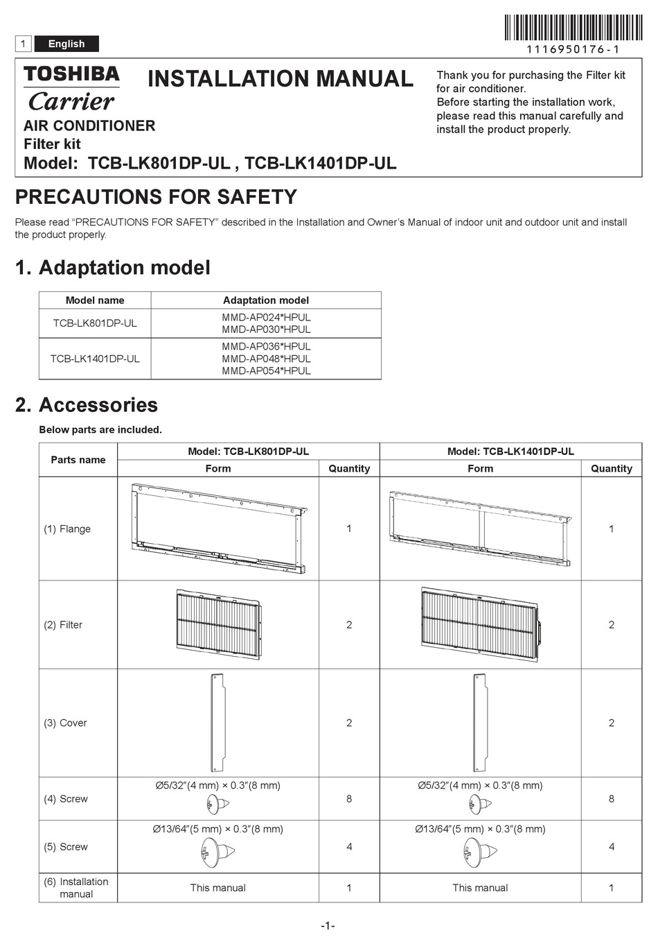 TOSHIBA TCB-LK801DP-UL INSTALLATION MANUAL Pdf Download | ManualsLib