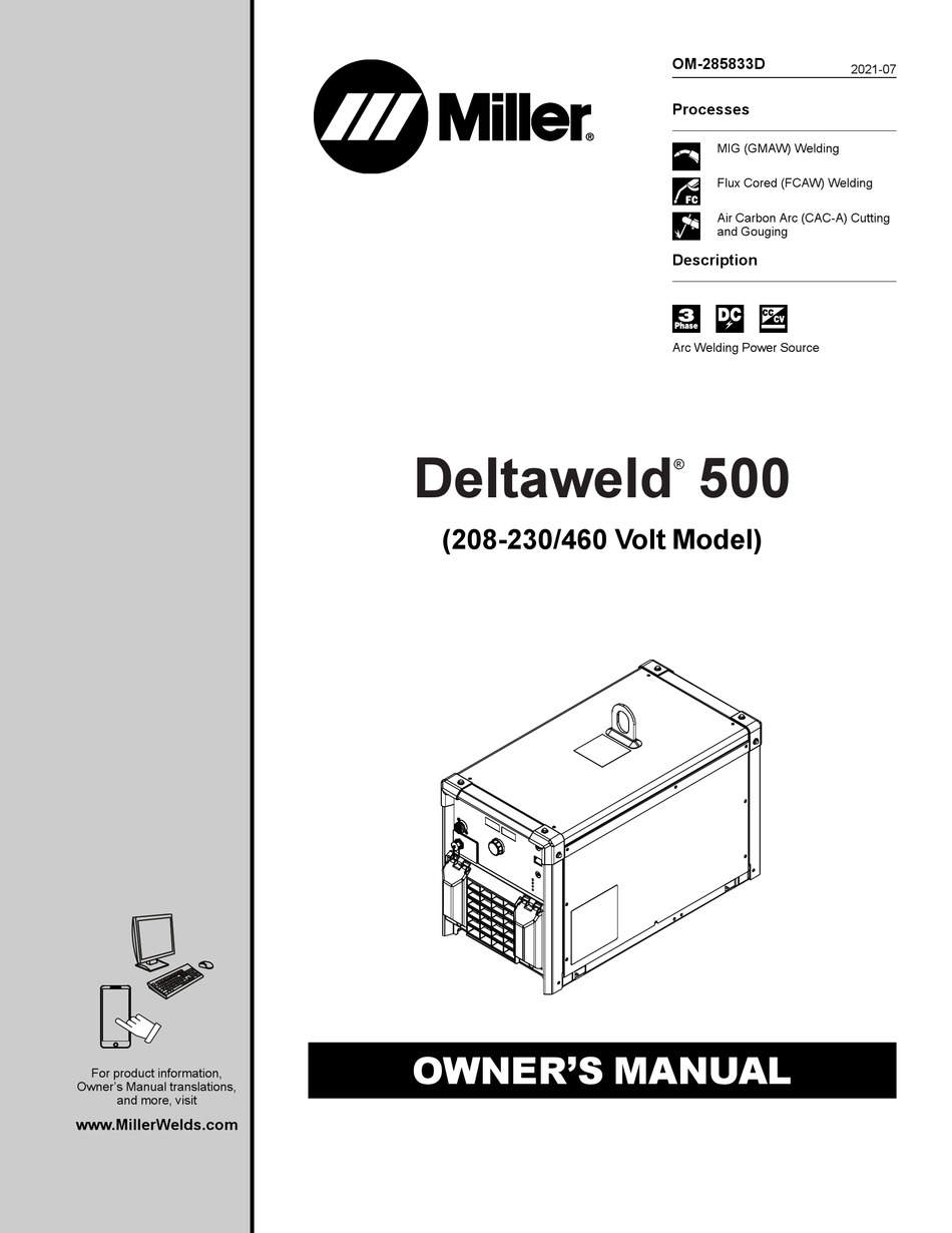 MILLER DELTAWELD 500 OWNER