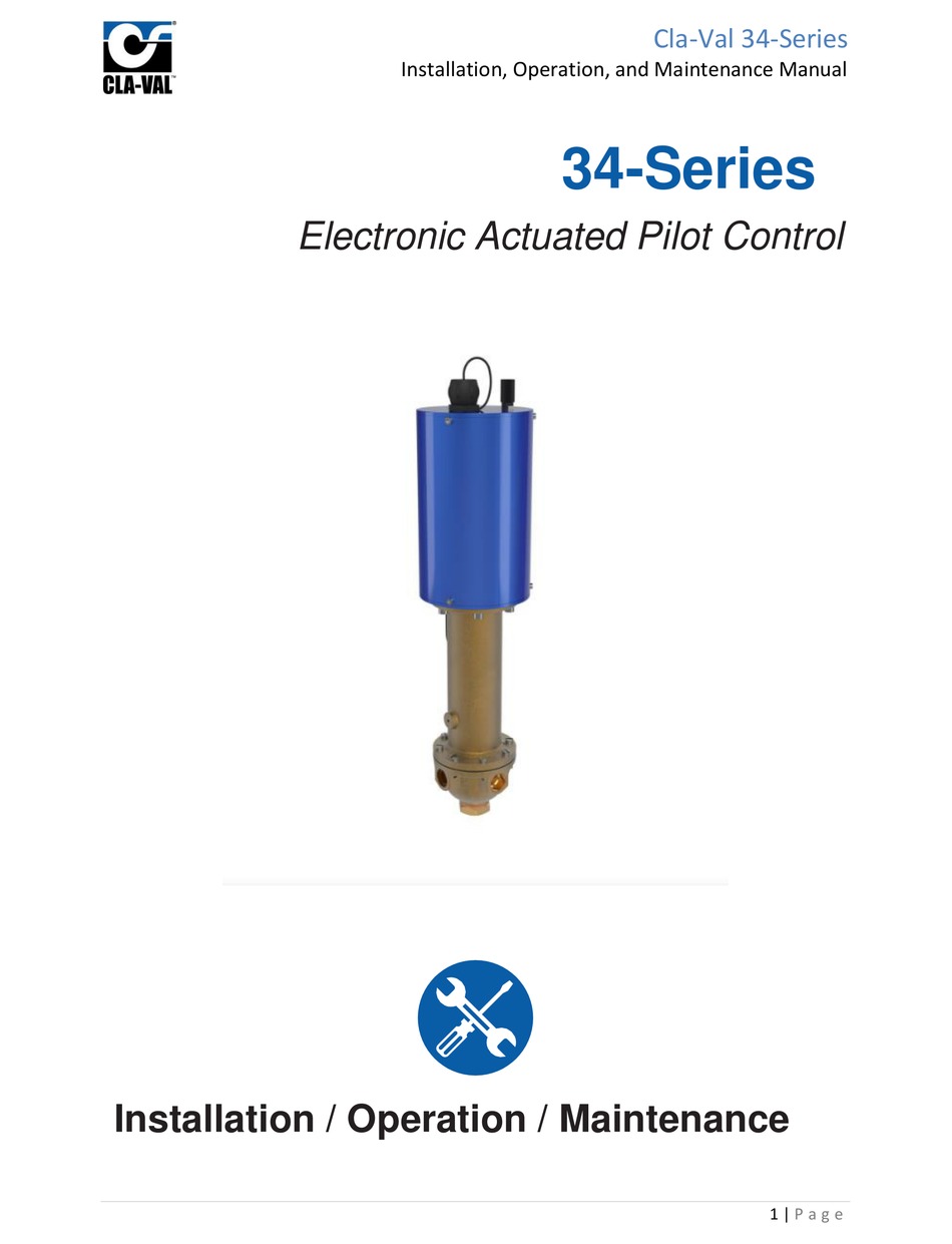 CLAVAL 34 SERIES INSTALLATION, OPERATION AND MAINTENANCE MANUAL Pdf