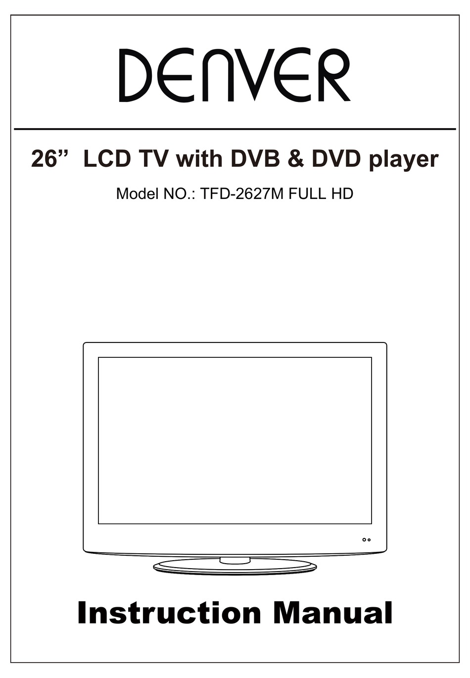 DENVER TFD-2627M FULL HD INSTRUCTION MANUAL Pdf Download | ManualsLib