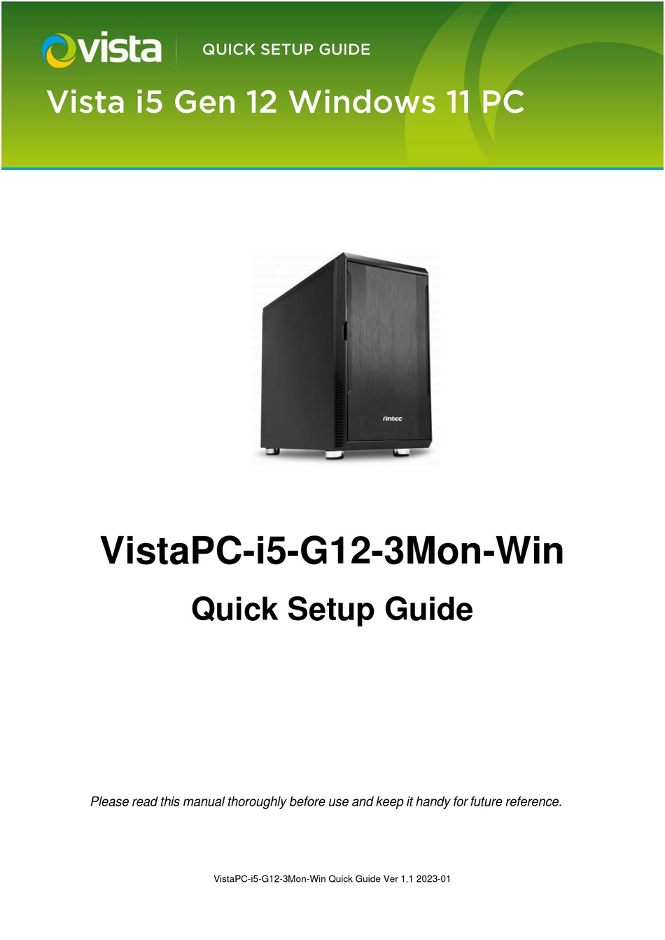 VISTA I5 QUICK SETUP MANUAL Pdf Download ManualsLib