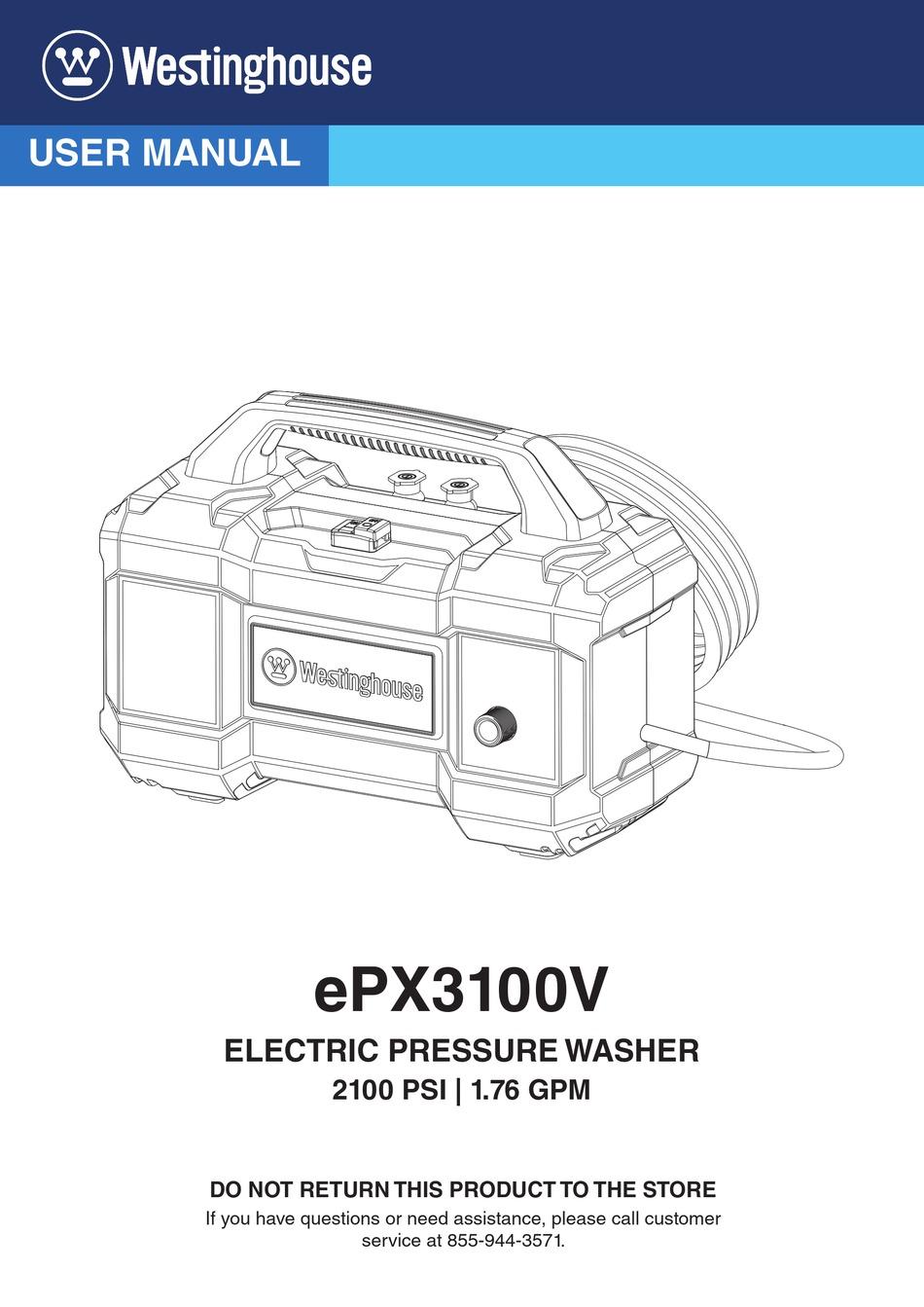 WESTINGHOUSE EPX3100V USER MANUAL Pdf Download | ManualsLib